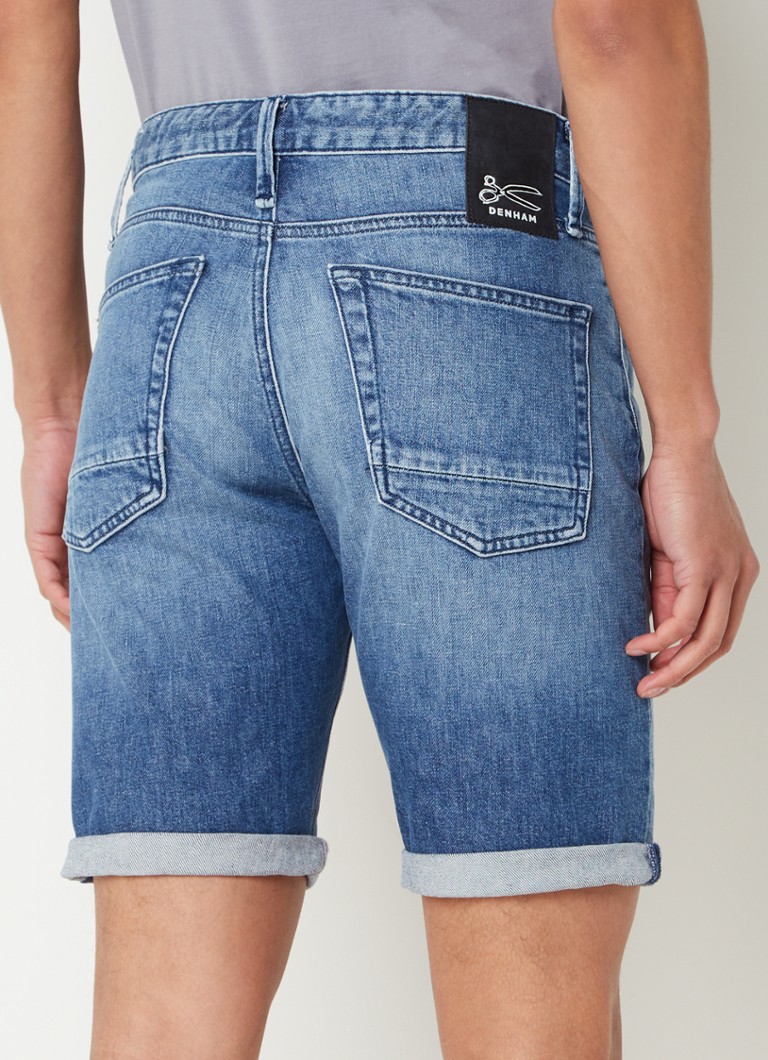 Shorts jeans Denham Razor slim fit com lavagem média