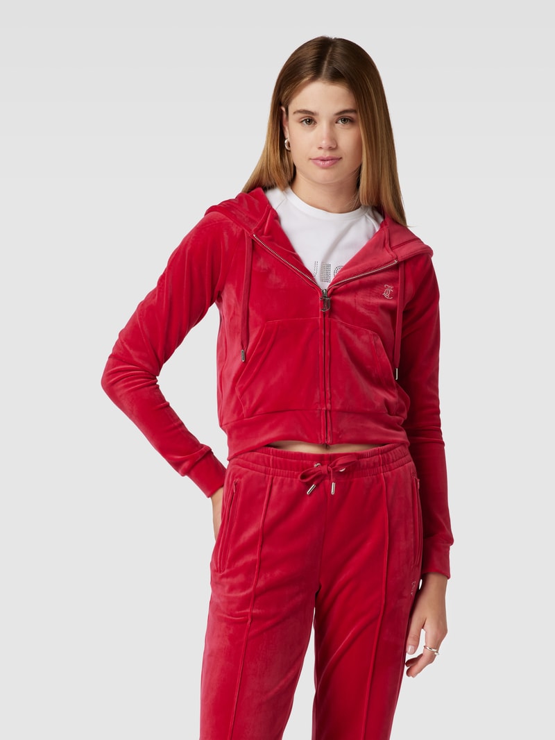 Sweatjacke mit Ziersteinbesatz Modell 'MADISON' in pink