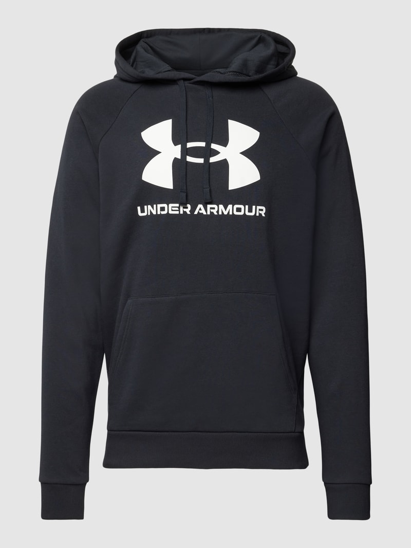 Hoodie mit Label-Print Modell 'Rival' in schwarz
