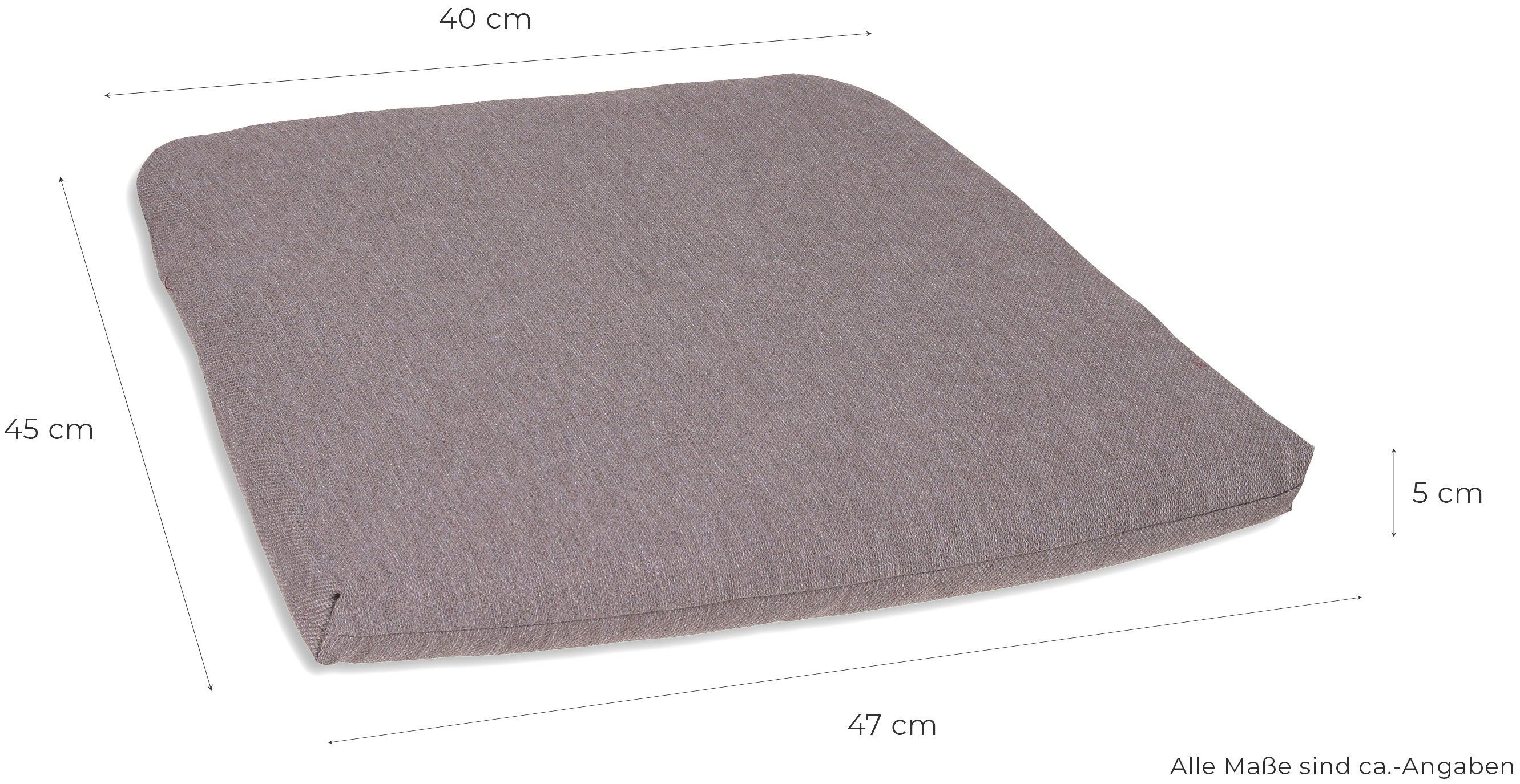 GO-DE Sitzkissen Selina, 2er Set, 45/46x40 cm