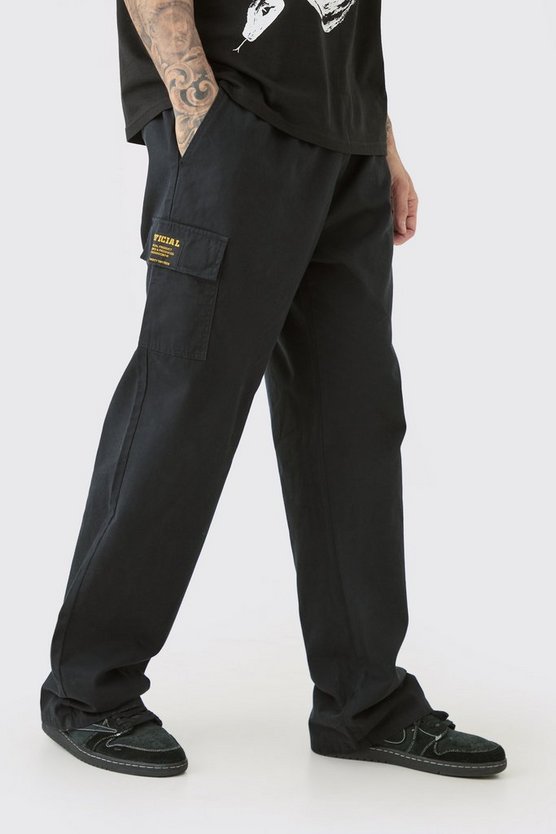 Tall lockere Twill Cargohose mit elastischem Bund