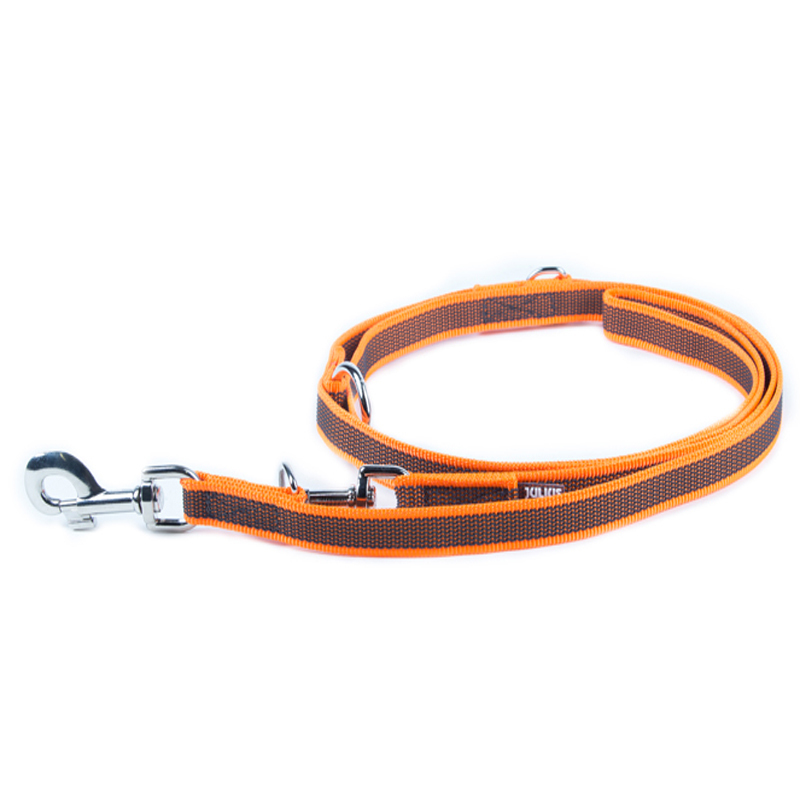 JULIUS-K9 Hundeleinen JULIUS-K9 Führleine verstärkt 20mm orange/ grau