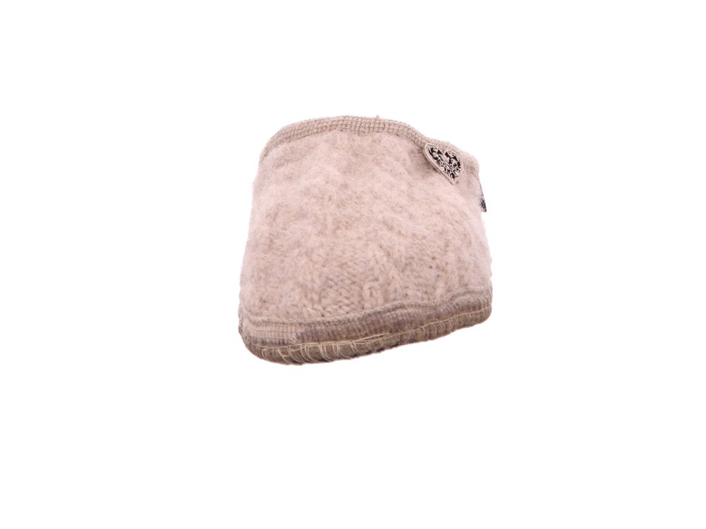 HAFLINGER Hausschuhe beige Walktoffel Herzerl