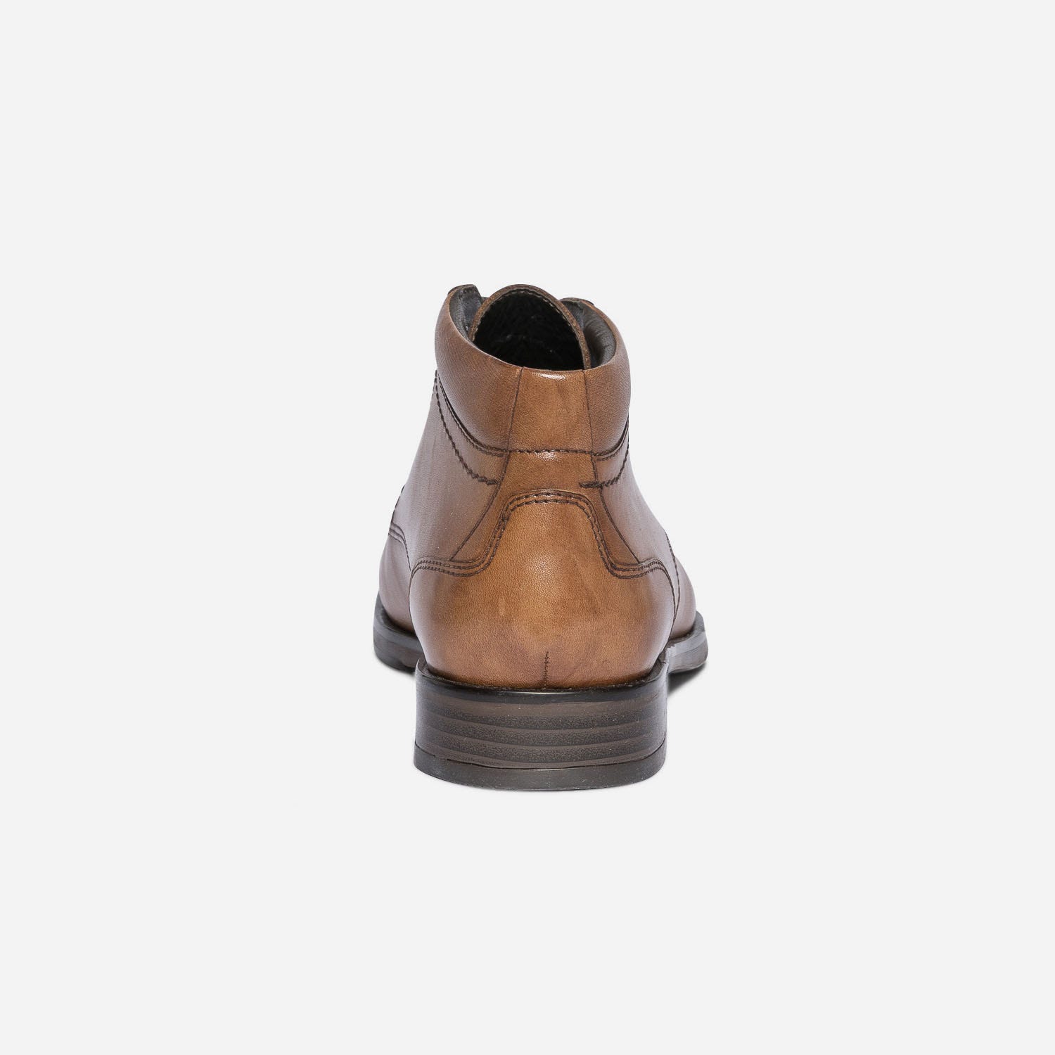Boots à lacet cognac en cuir