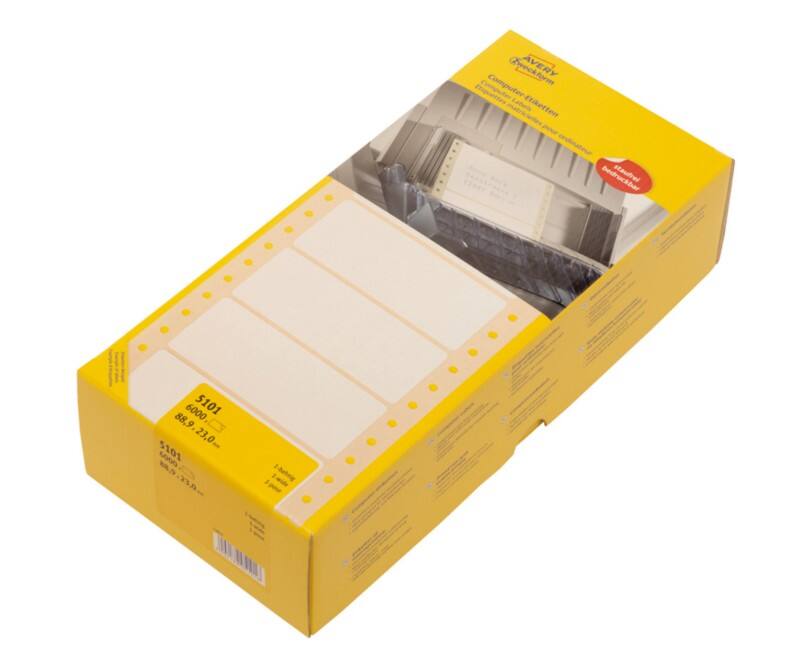 AVERY Zweckform 5101 Etiketten Weiß 88,9 x 23 mm 6000 Stück