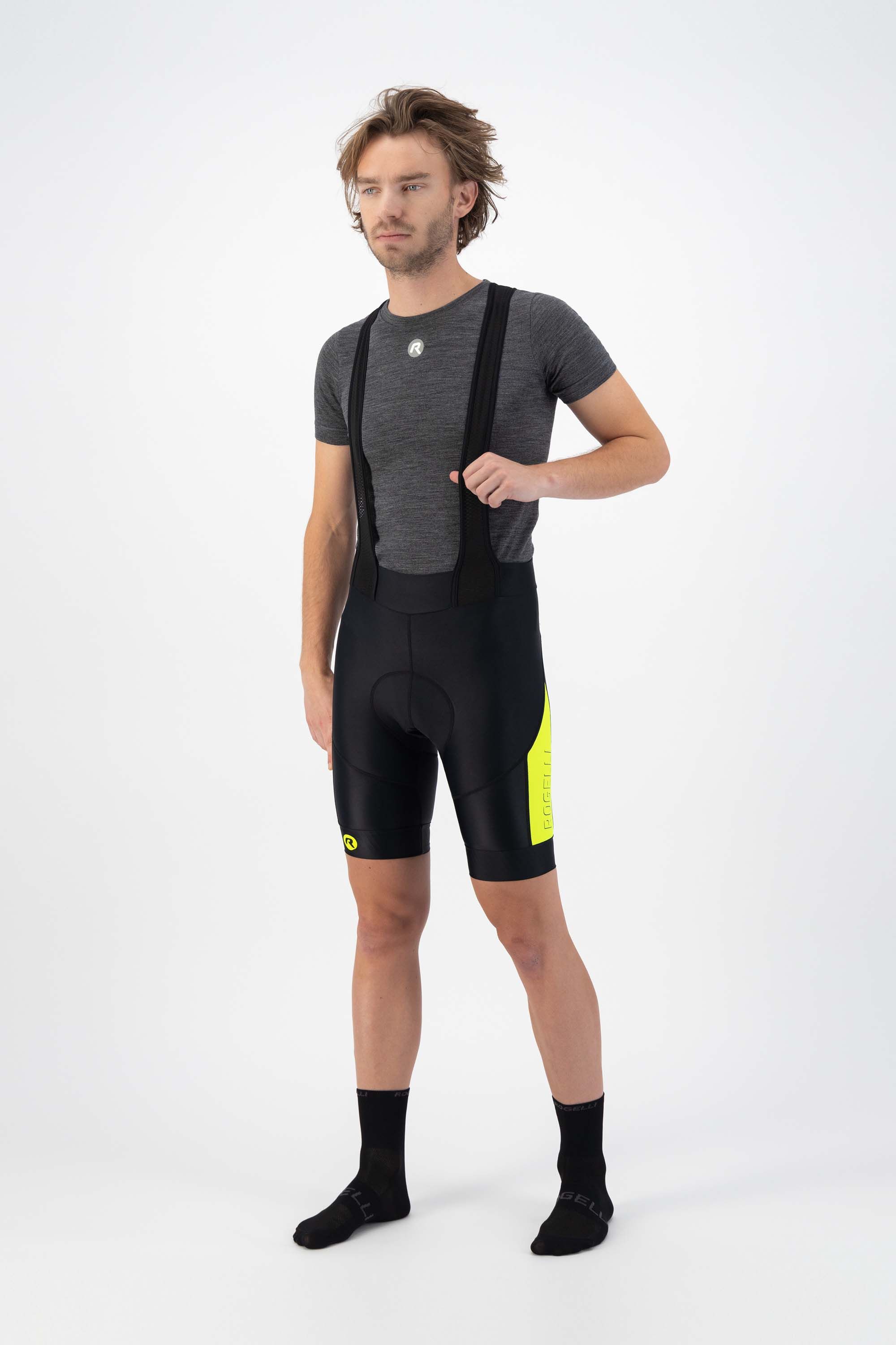Rogelli Tyro Schwarz/Fluor Herren Radhose Kurz Mit Träger