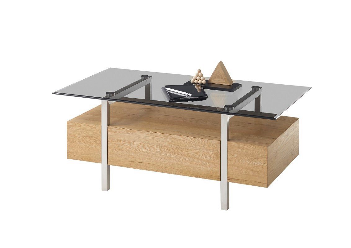 MCA furniture Couchtisch Couchtisch Hatfield mit Glasplatte, 80/110, Eiche / grau, verschied (no-Set)