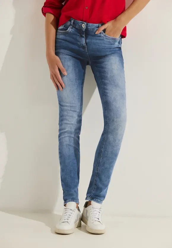 CECIL Slim Fit Jeans in Mittelblau