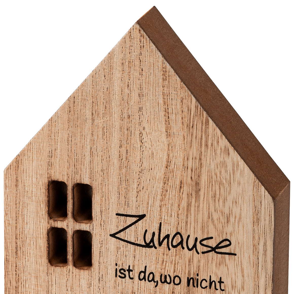 Dekoaufsteller Haus mit Schriftzug