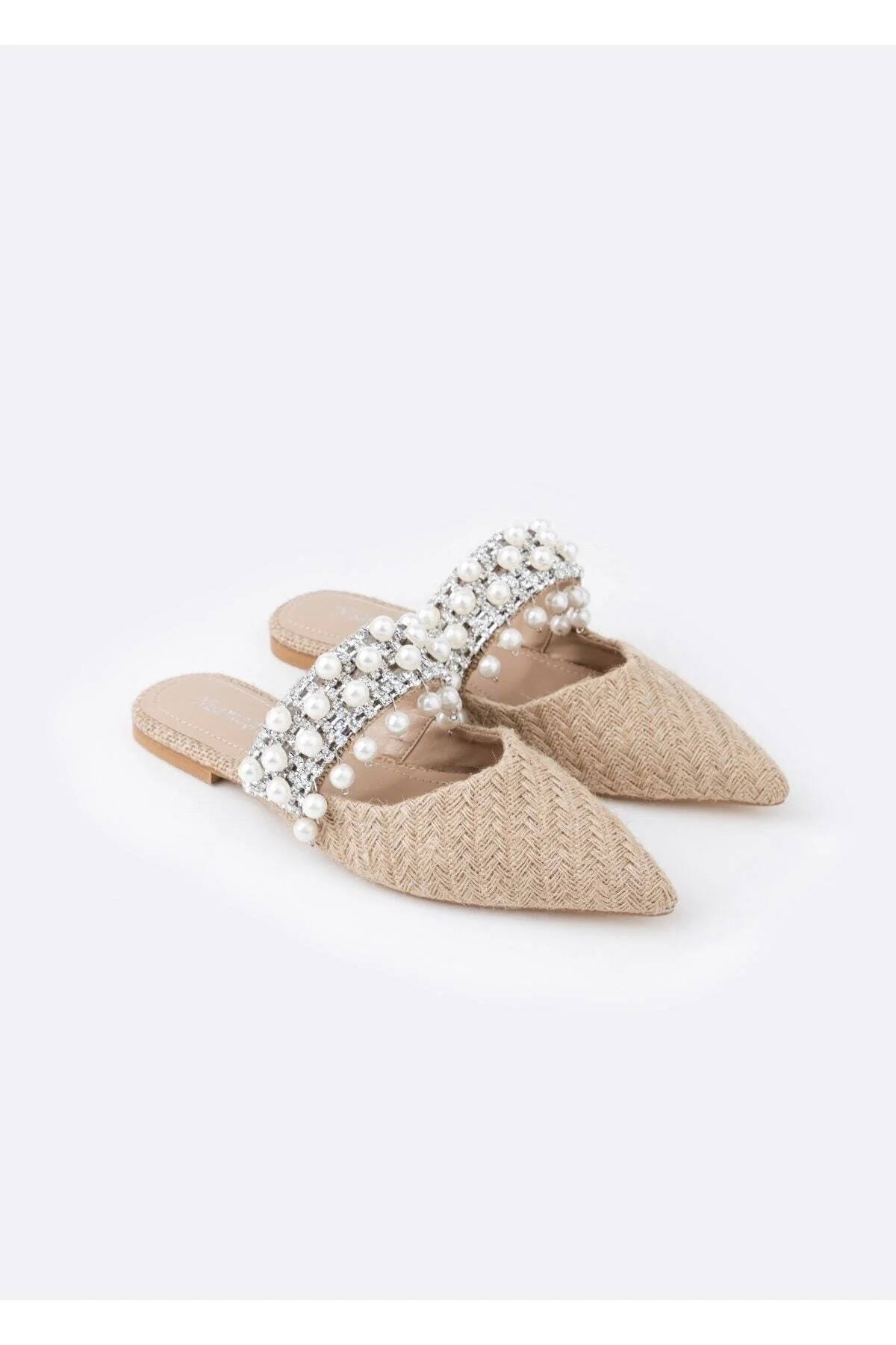 NİŞANTAŞI SHOES  Fomax Straw Pearl Damen-Hausschuhe