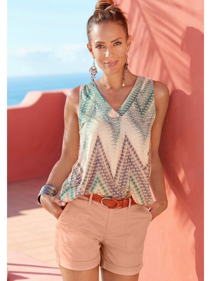LASCANA Tanktop in grün-rost-aubergine-bedruckt günstig kaufen