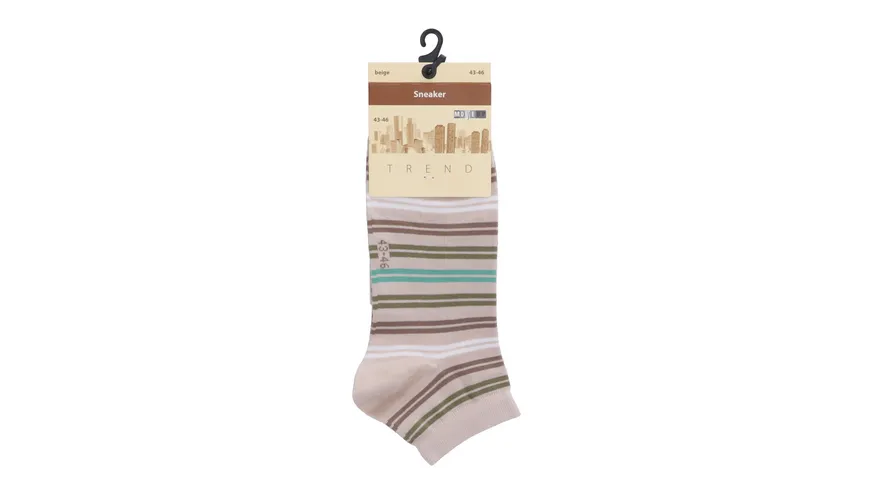 MOVE UP Herren Sneaker Socken Streifen beige