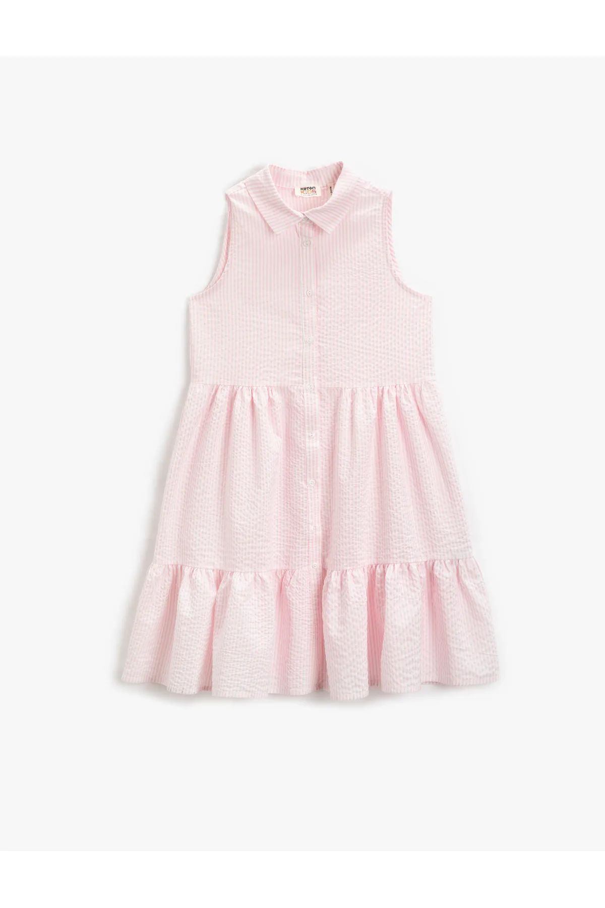 Koton  Kleid Midi, ärmellos, Hemdkragen, mehrlagig, geknöpft