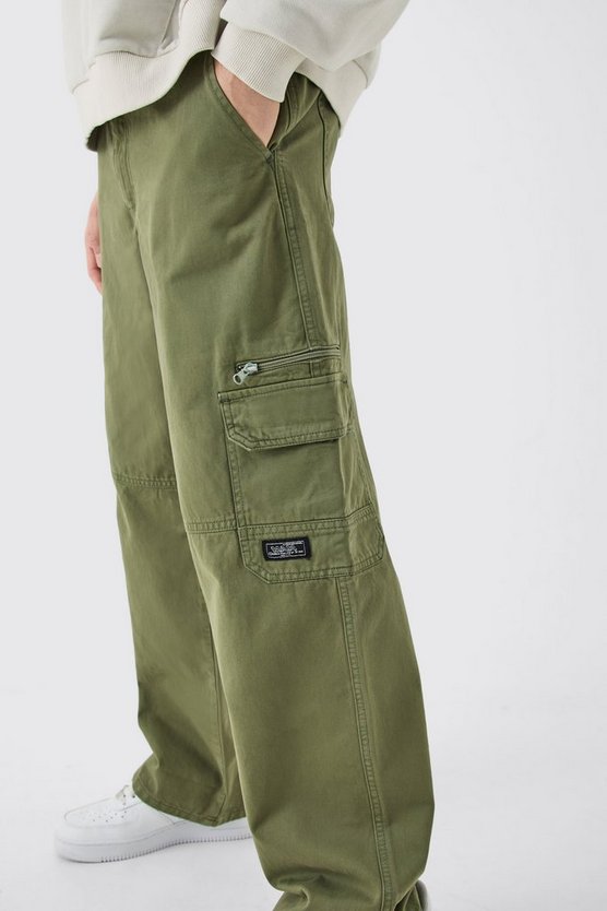 Cargo-Hose mit Reißverschluss und Etikett