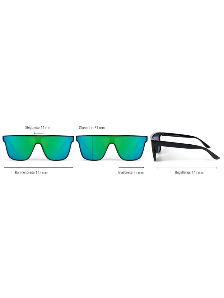styleBREAKER Shield Sonnenbrille in Schwarz / Grau Verlauf günstig kaufen onesize