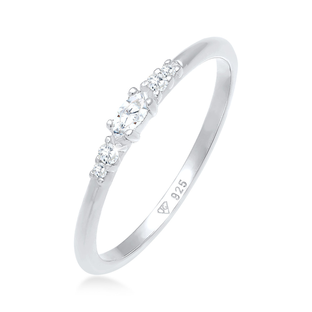 Elli Elli Bague Femmes Marquise Élégante Fiançailles avec Cristaux de Zirconium en Arg Bague
