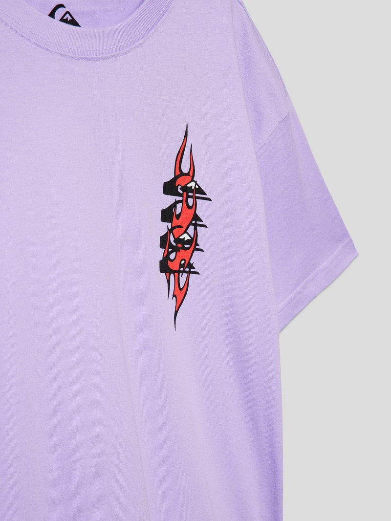 T-Shirt mit Label-Print Modell 'RADICAL' in flieder
