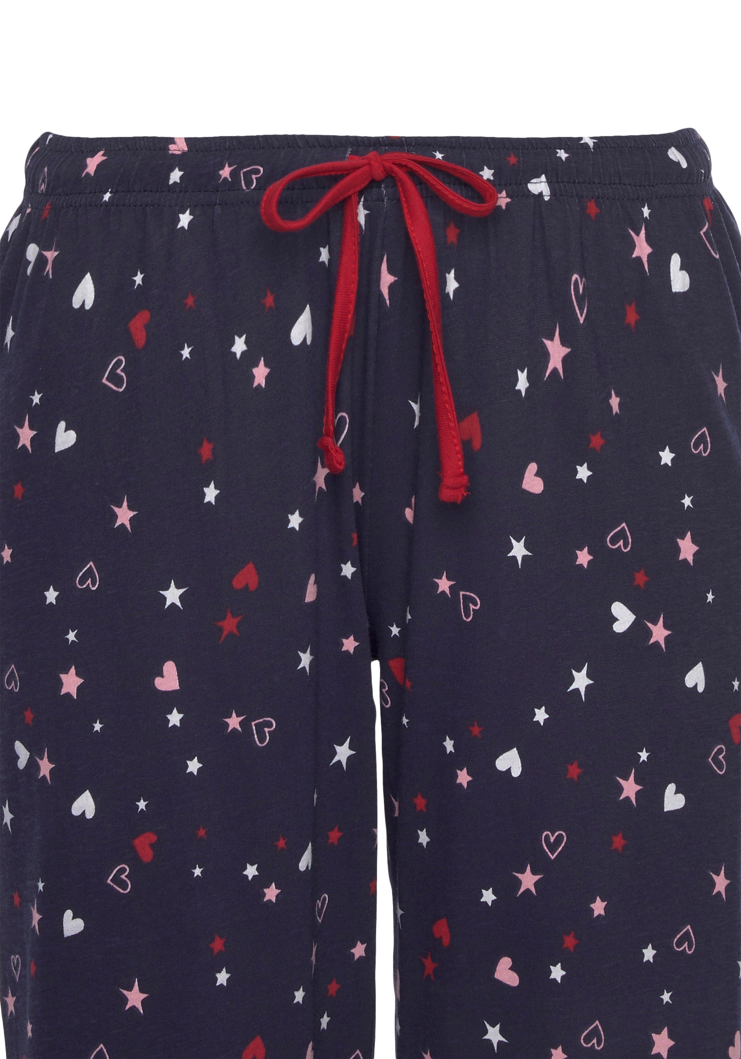 Vivance Dreams Capri-Pyjama (2 tlg., 1 Stück) mit niedlichem Herzen-Sterne-Druck