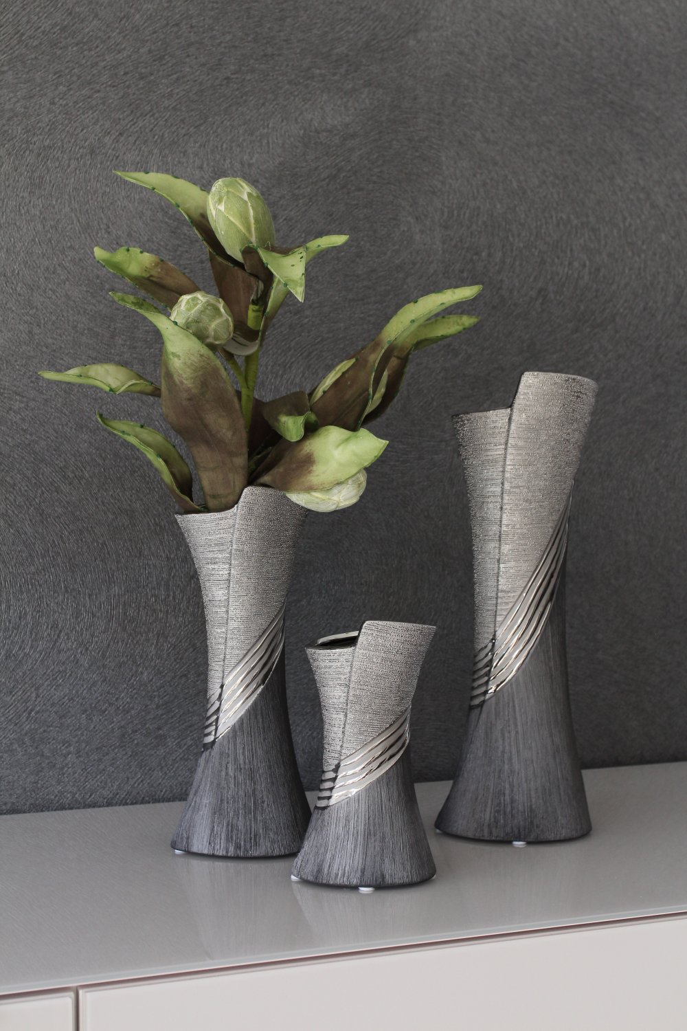 Vase Bridgetown grau/silberfarben