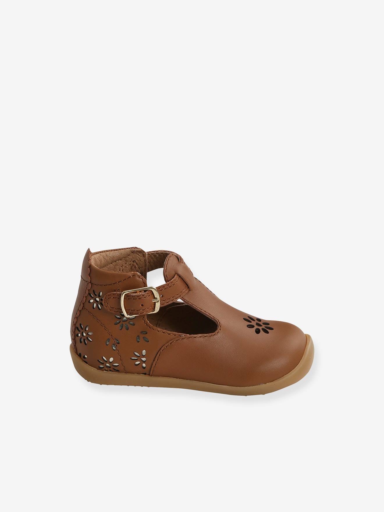 Salomés cuir bébé premiers pas camel