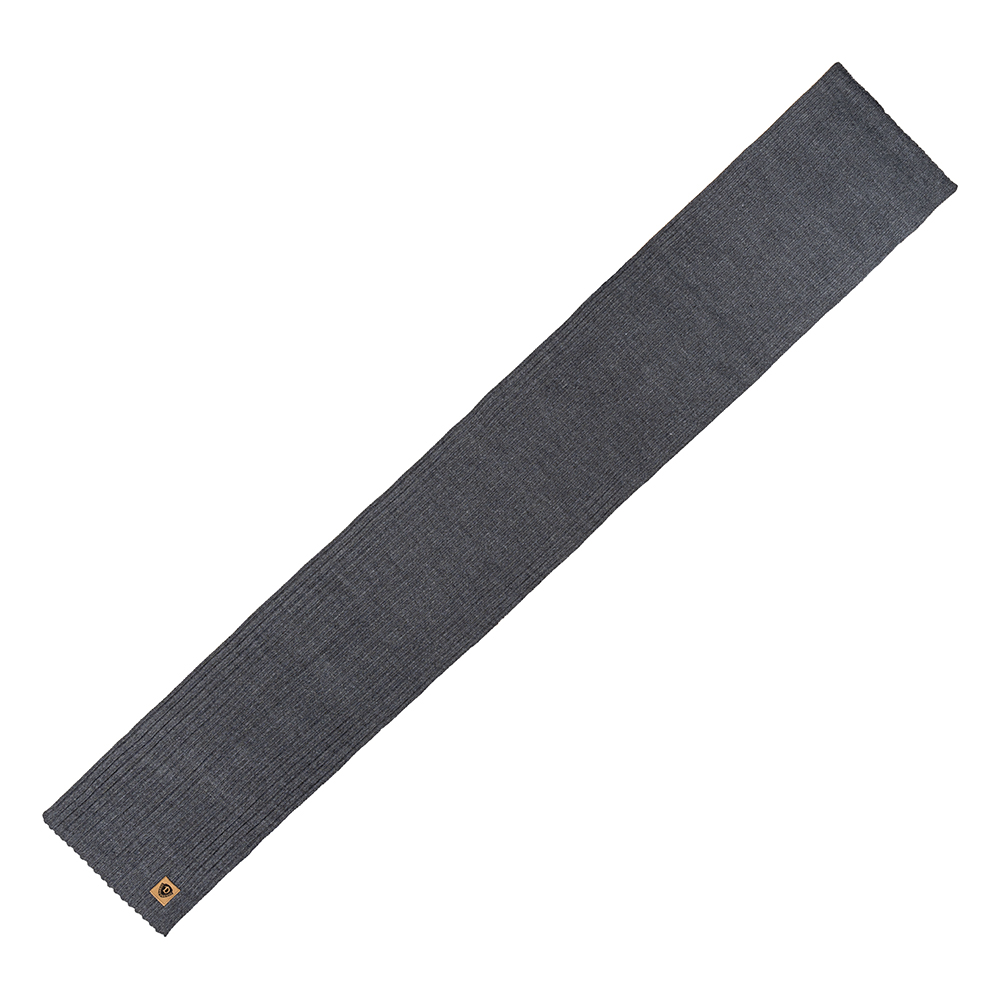 Schal ZOPF Lederpatch grau