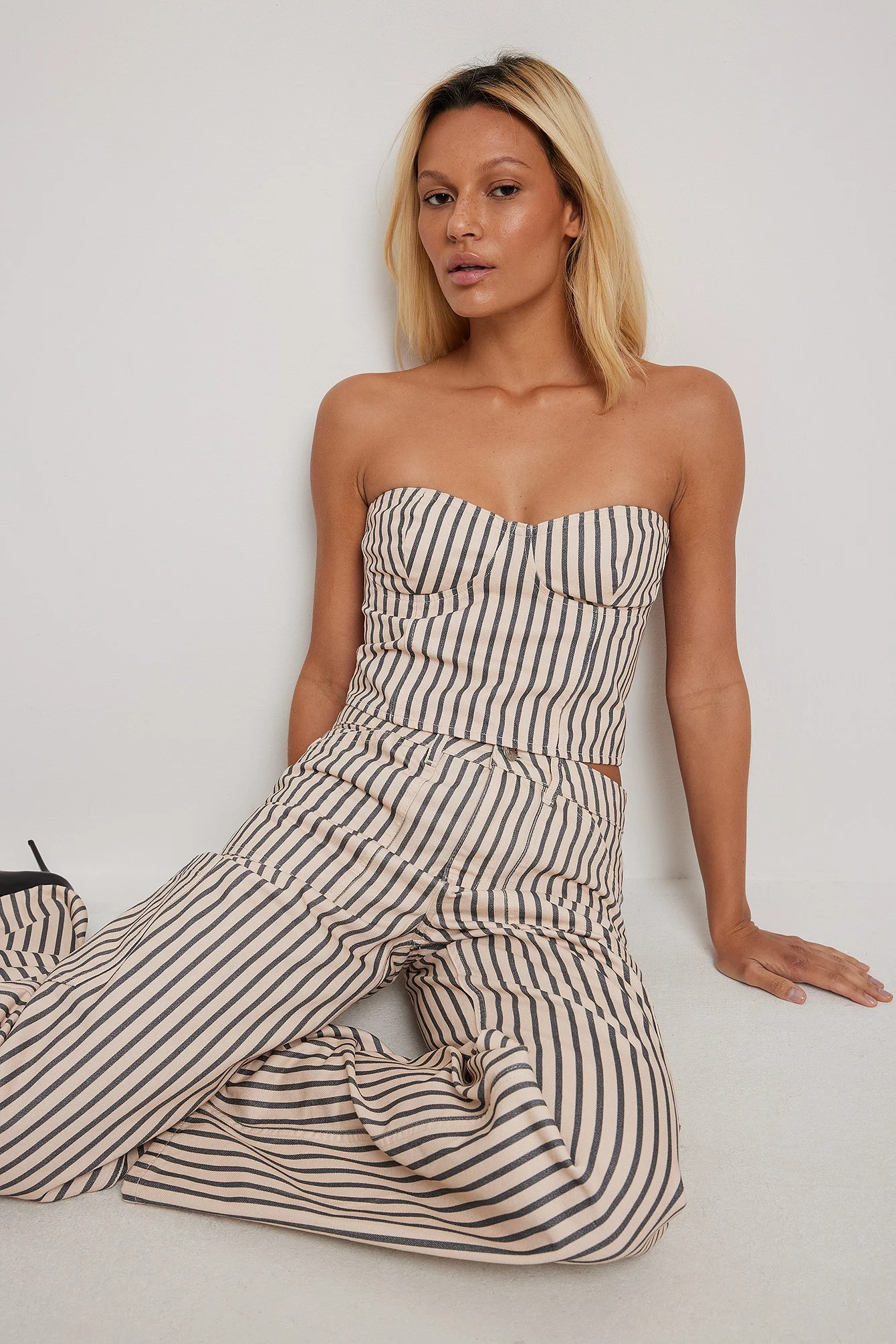 Gestreiftes Cargo-Denim-Top