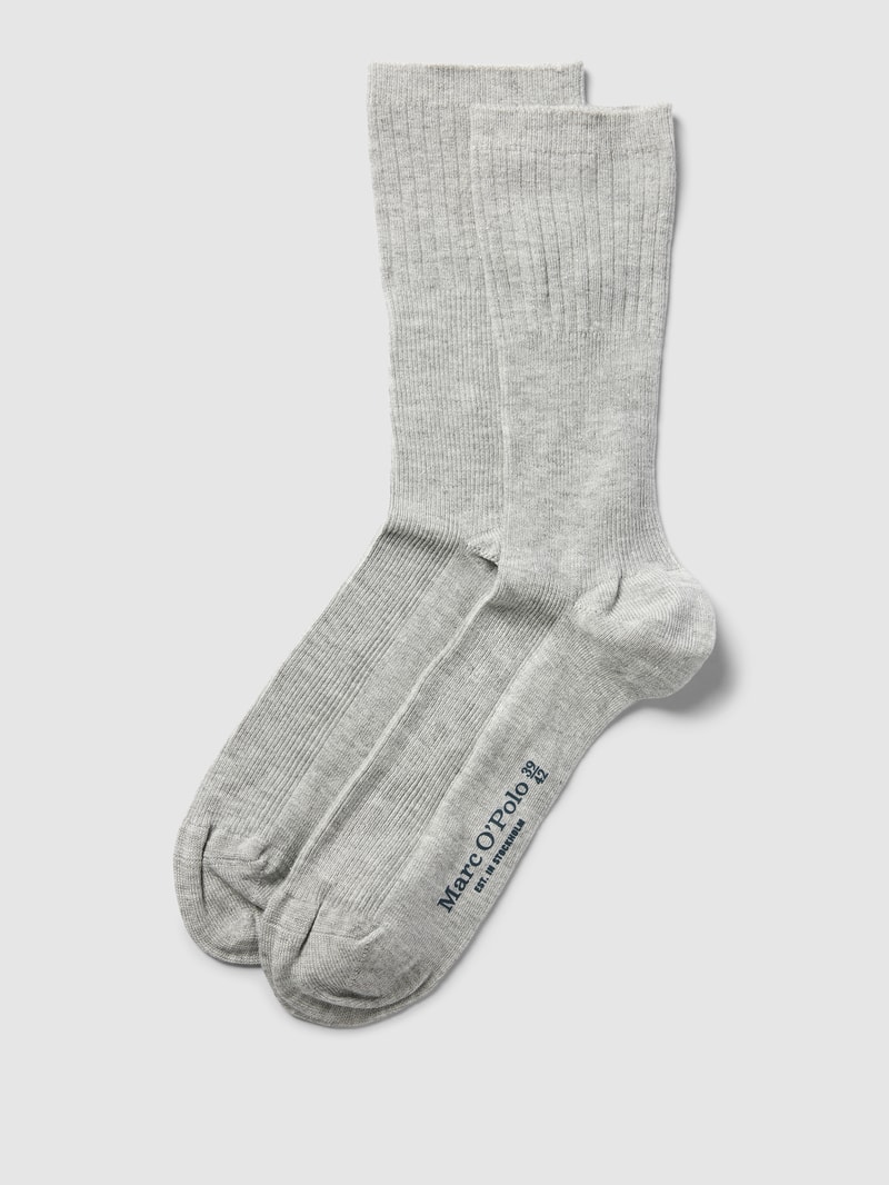 Socken mit Label-Detail Modell 'CLAUDINE' in hellgrau meliert