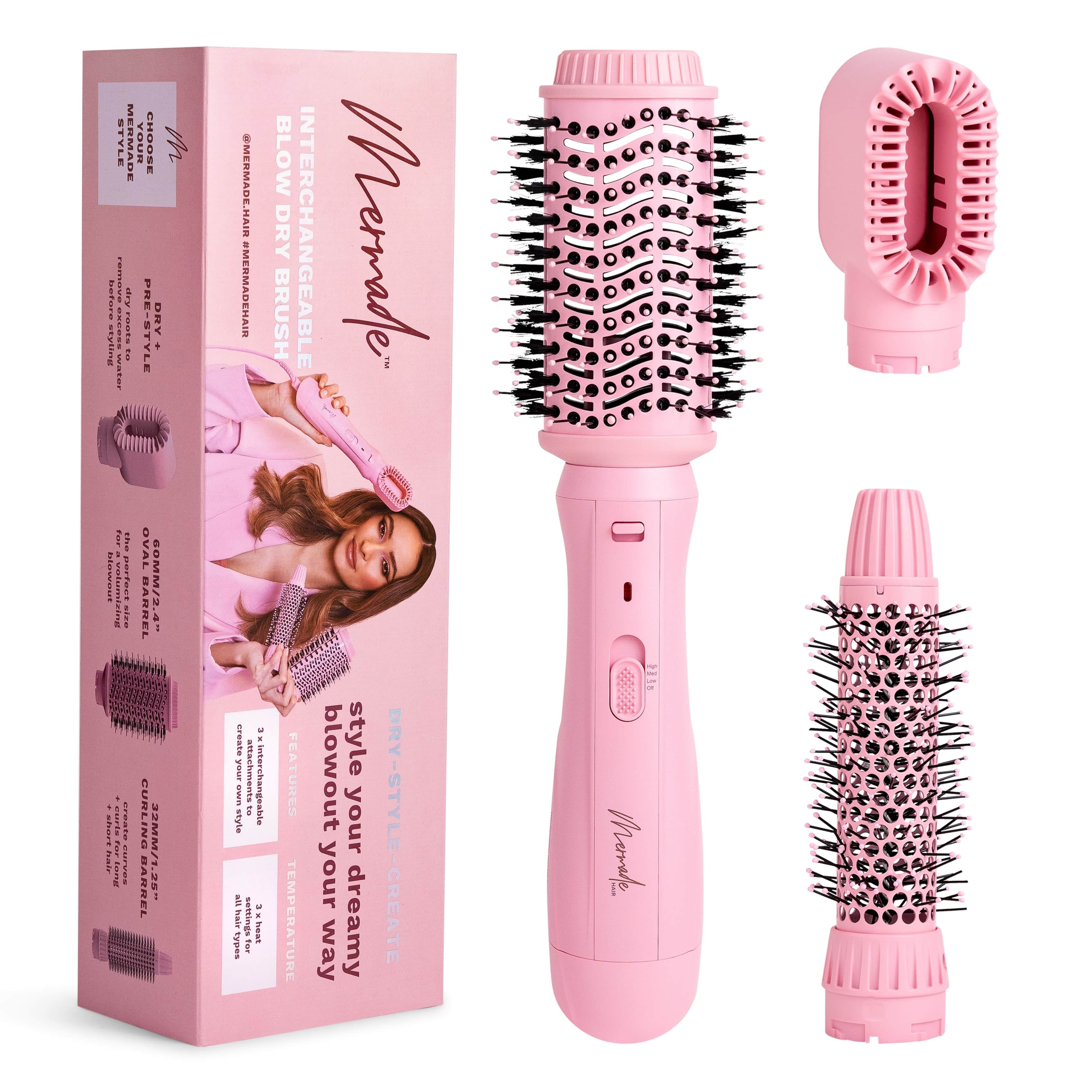 Escova de cabelo elétrica com peças intercambiáveis