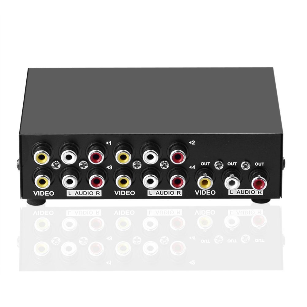 euroharry Audio / Video Matrix-Switch 4 Switch 4 in 1 heraus Audio Video Splitter für DVD STB Spielkonsolen