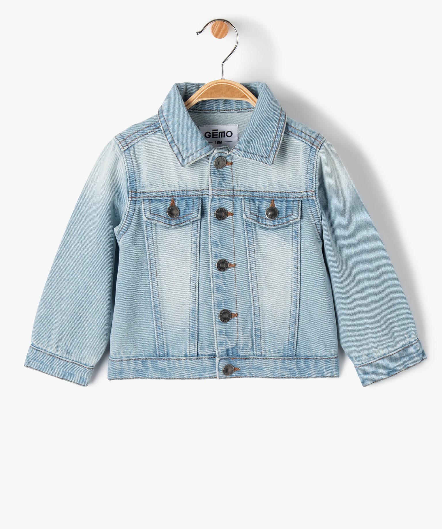 Veste en jean bébé Garçon coloris délavé stone | GEMO