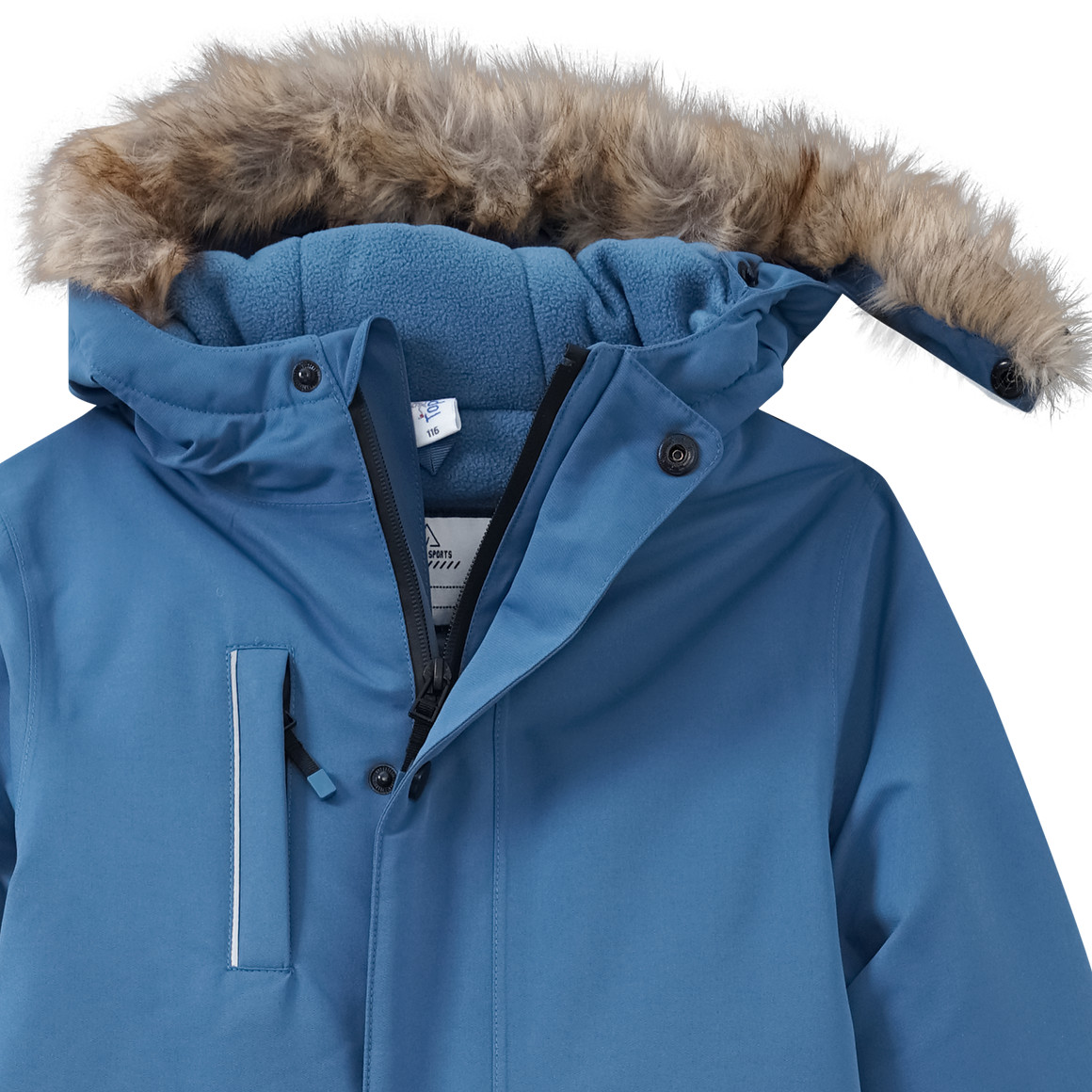 Kinder Schneeoverall mit Fellimitat