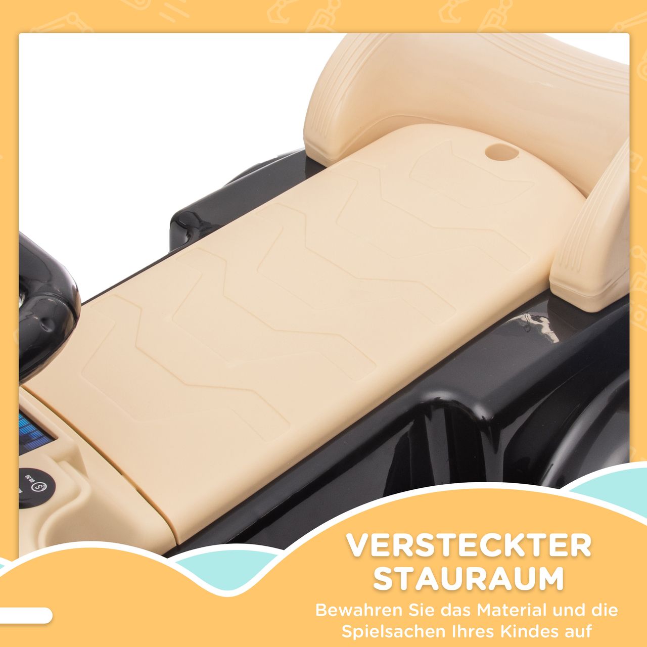 AIYAPLAY Rutschauto, Kinderfahrzeug, Rutscherfahrzeug mit Stauraum, Kippschutz