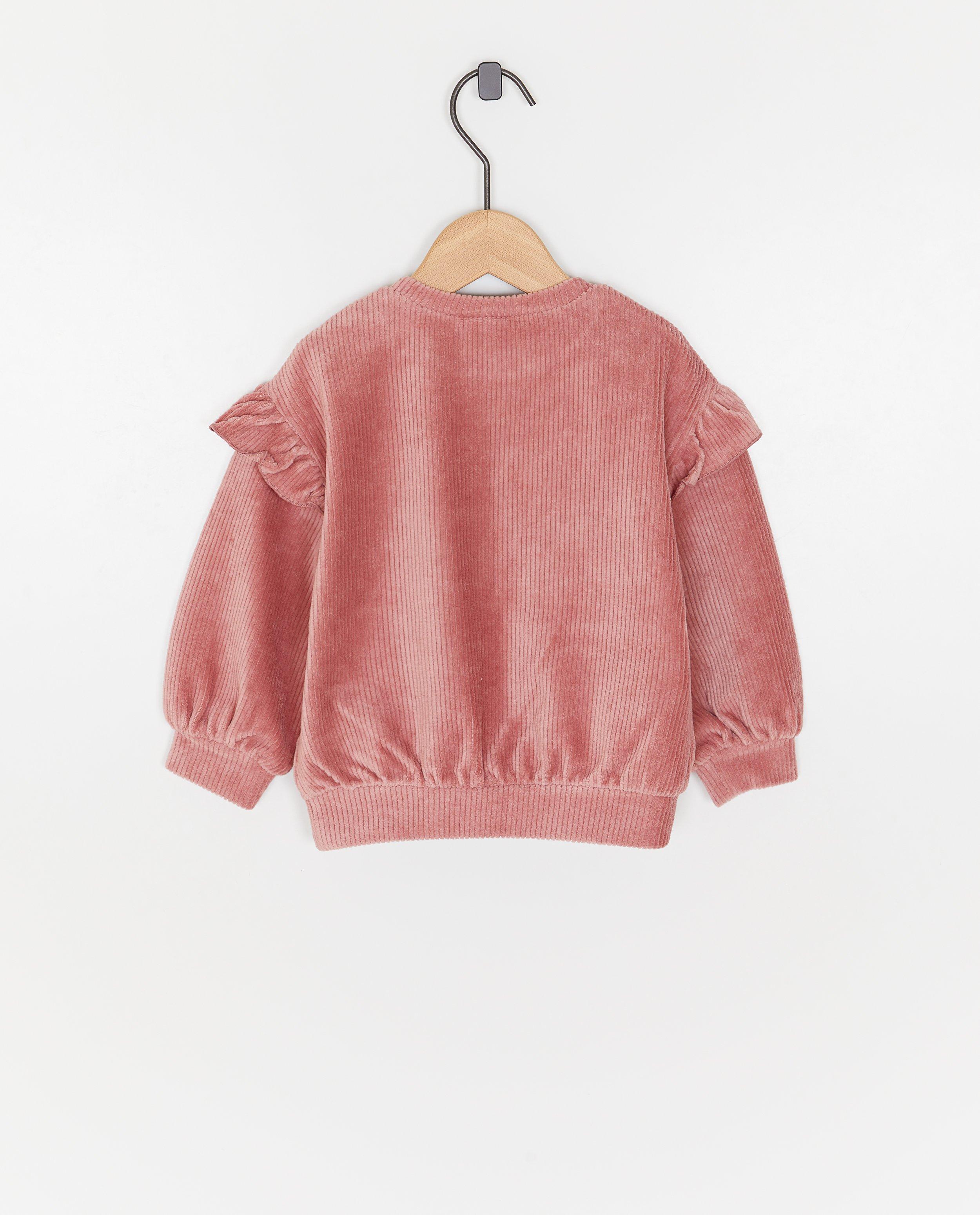 Pulover roz din catifea reiată Cuddles and Smiles