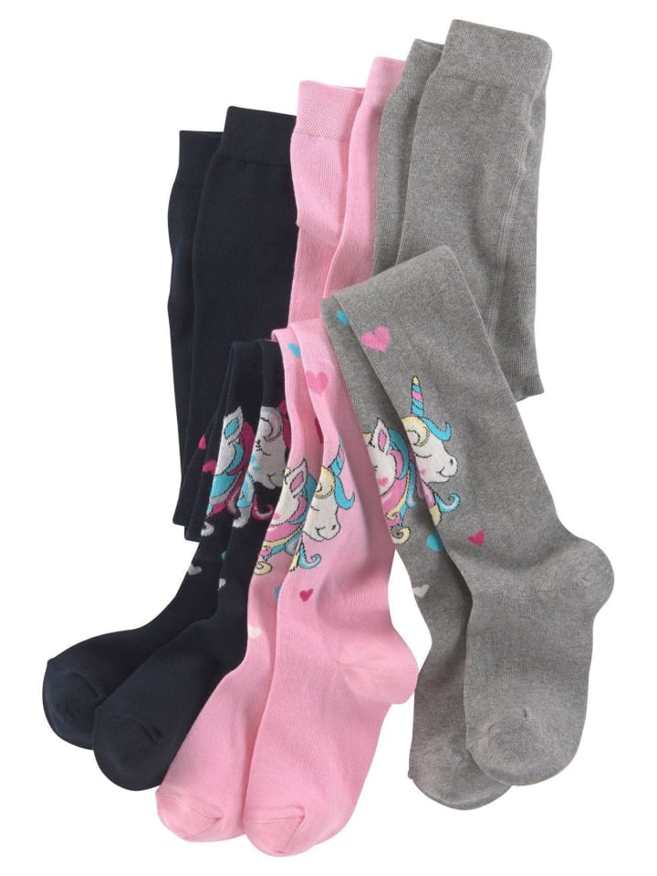 H.I.S Strickstrumpfhose in marine, rosa, grau/melange günstig kaufen