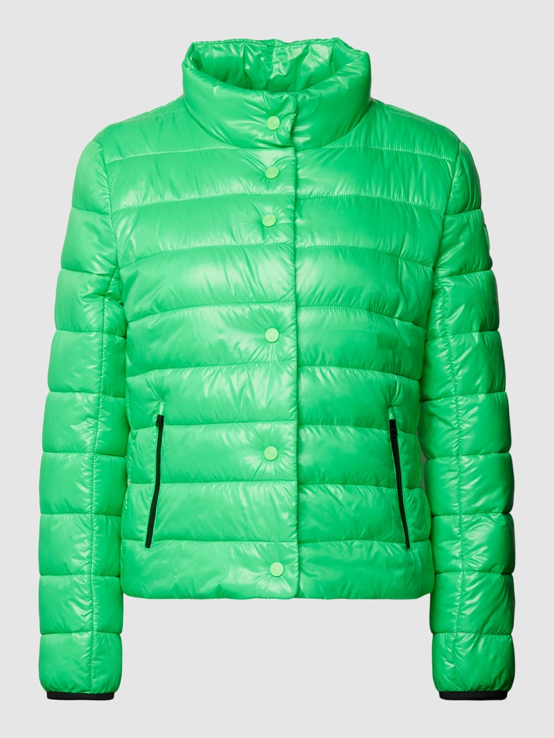 Steppjacke mit Reißverschlusstaschen in neon grün