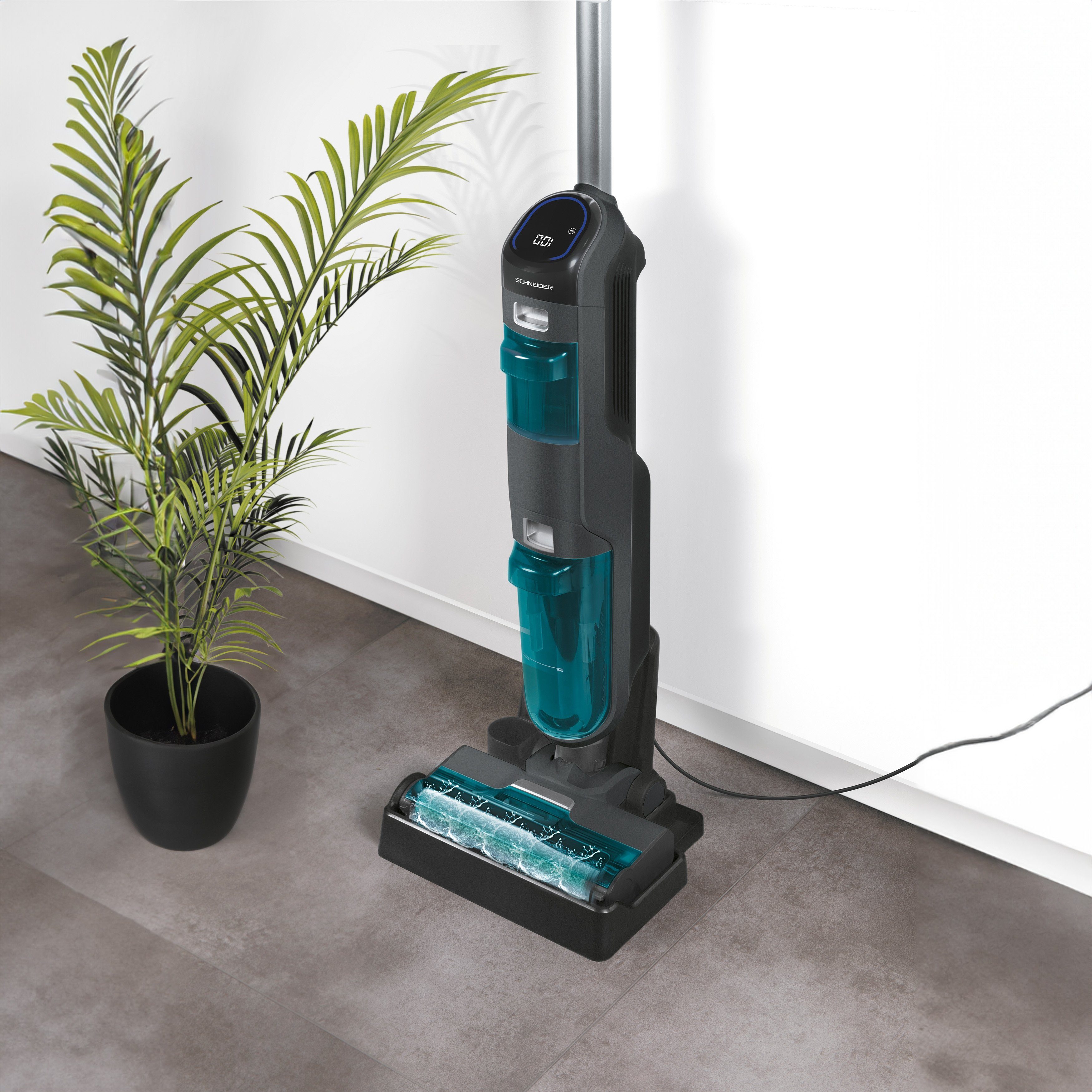 SCHNEIDER Nass-Trocken-Akkusauger Dual Expert, 150 W, Beutellos, HEPA 10 Filter, 78 dB, 680 ml Wassertank, 5200 mAh Akku