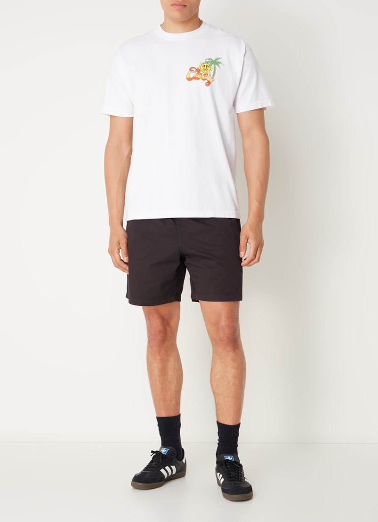 T-shirt Obey Island Of Obey con logo e stampa sul retro.