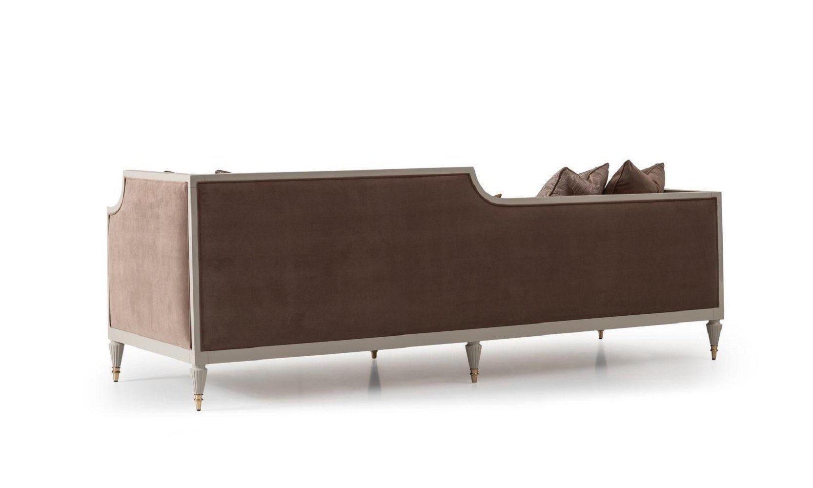 JVmoebel Wohnzimmer-Set Couchgarnitur Viersitzer 4 Sitz Couchtisch Stoffsofa Sessel Braun 4tlg, (4-St., 2x Sofa 4 Sitzer + 1x Sessel + 1x Couchtisch), Made in Europa