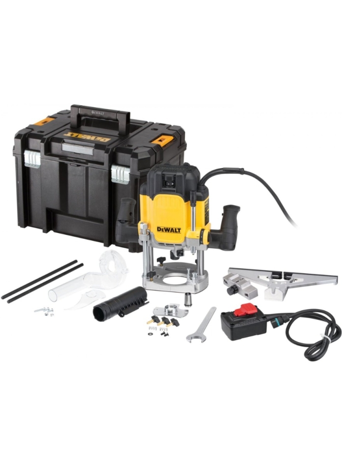 Défonceuse DeWalt DWE627KT-QS 2300 W avec interrupteur supplémentaire pour montage stationnaire sous table