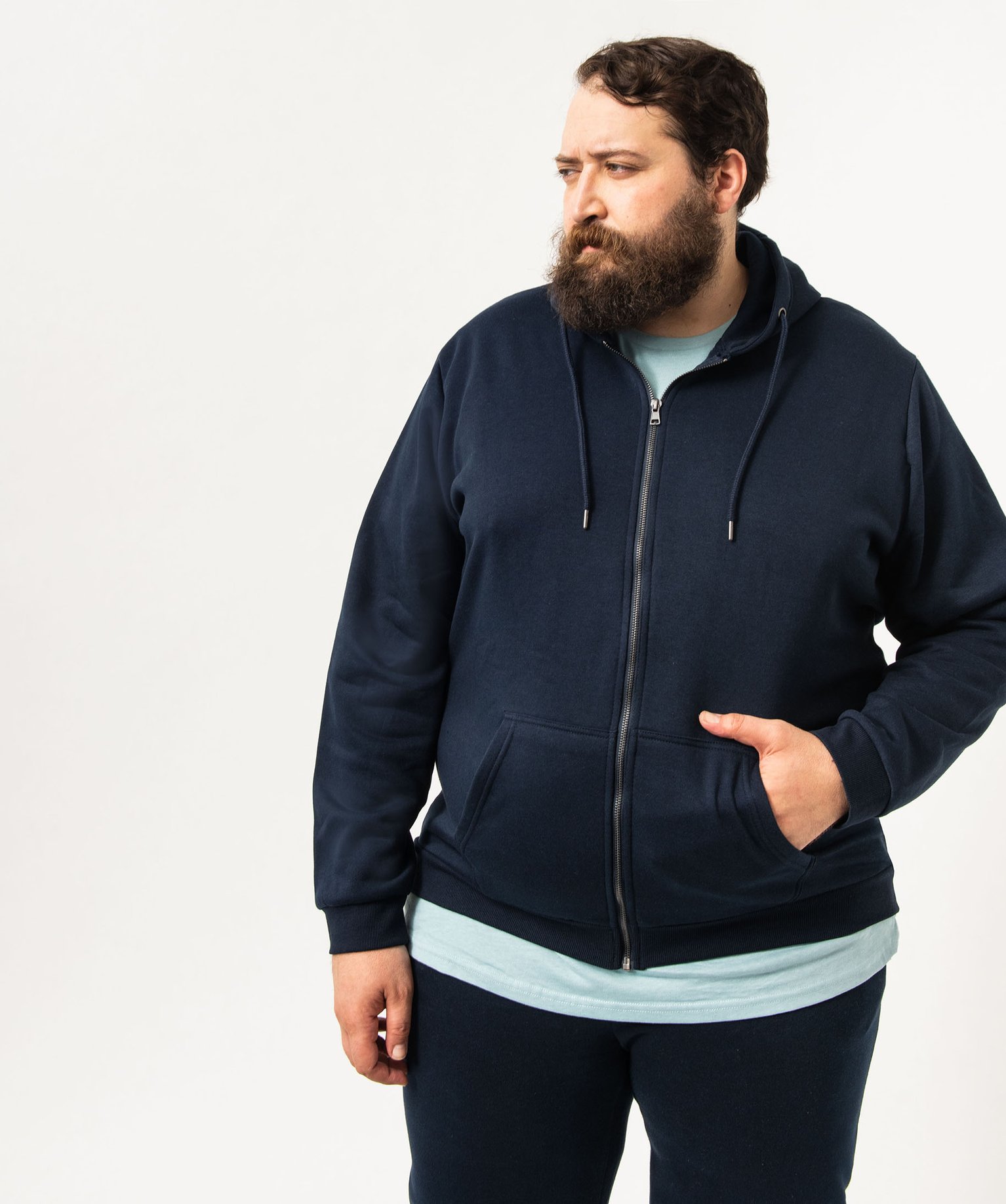 Sweat zippé à capuche homme bleu | GEMO
