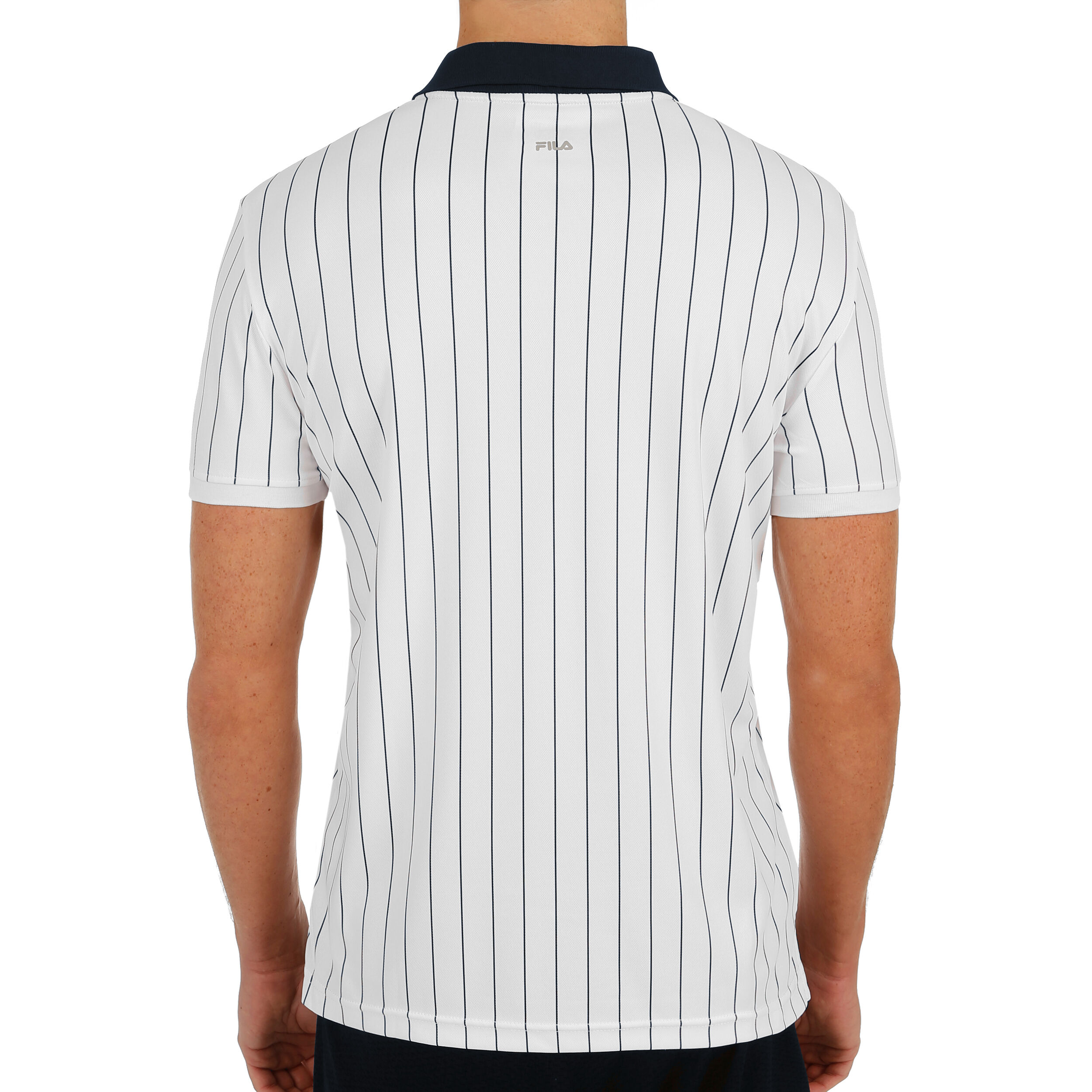 Stripes Polo Herren - Weiß, Dunkelblau