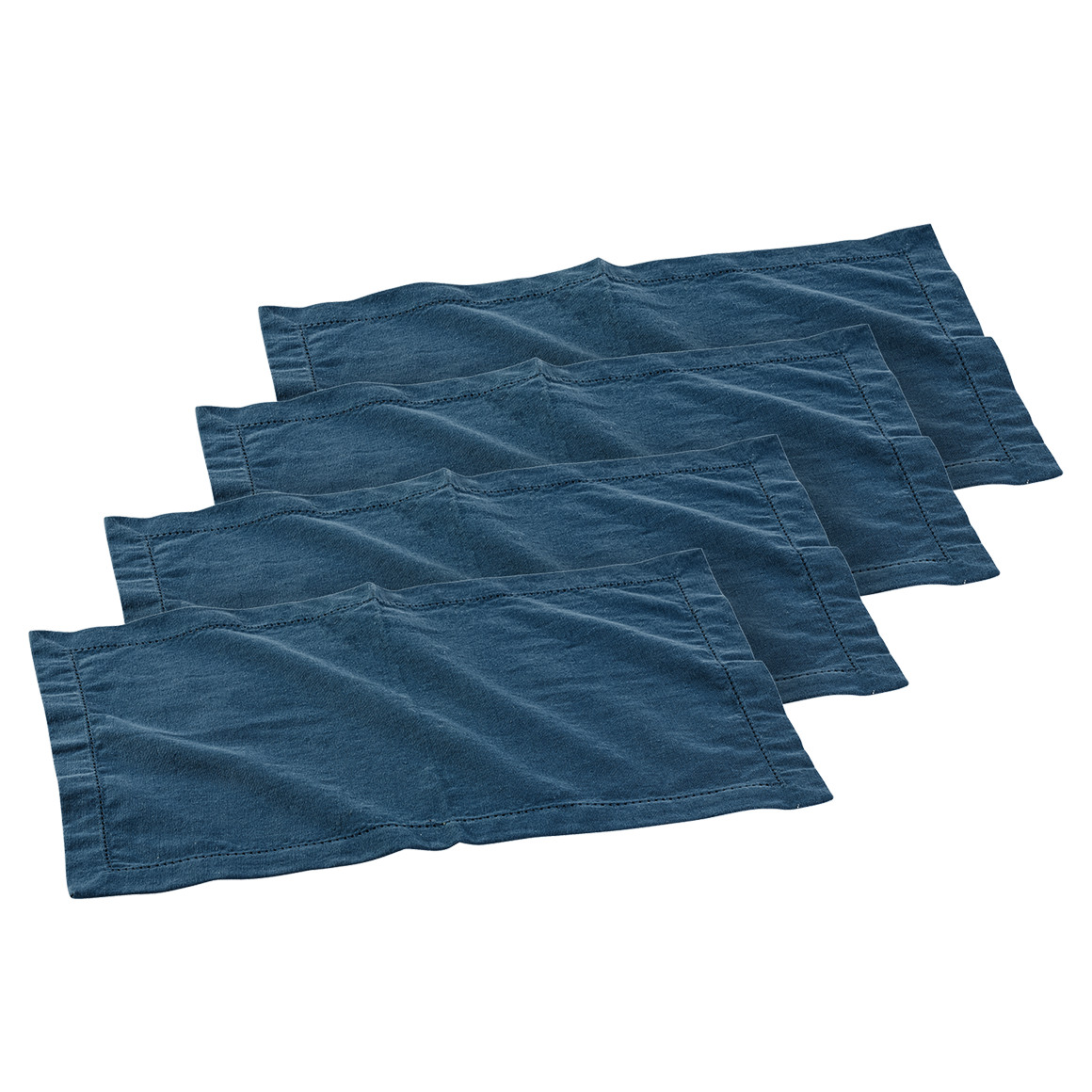 4 Platzsets mit Lochstickerei