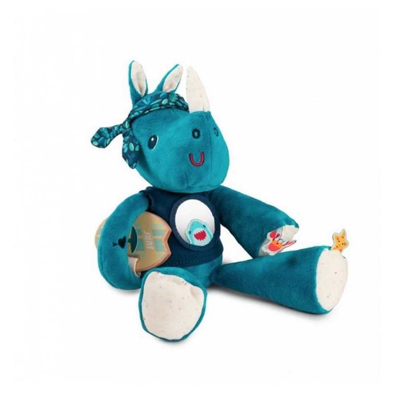 Peluche multi activités Marius rhinocéros