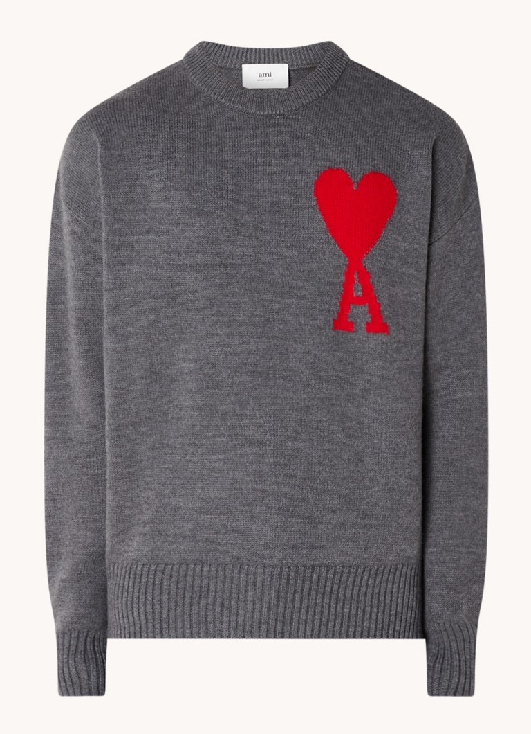AMI Paris organic cotton sweater with logo embroidery