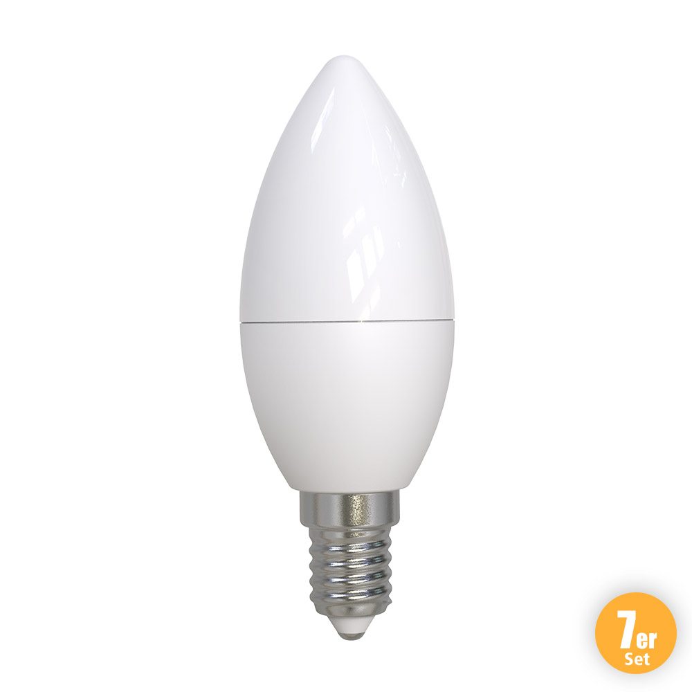 I-Glow LED-Leuchtmittel, Kerze E14 - 7er-Set