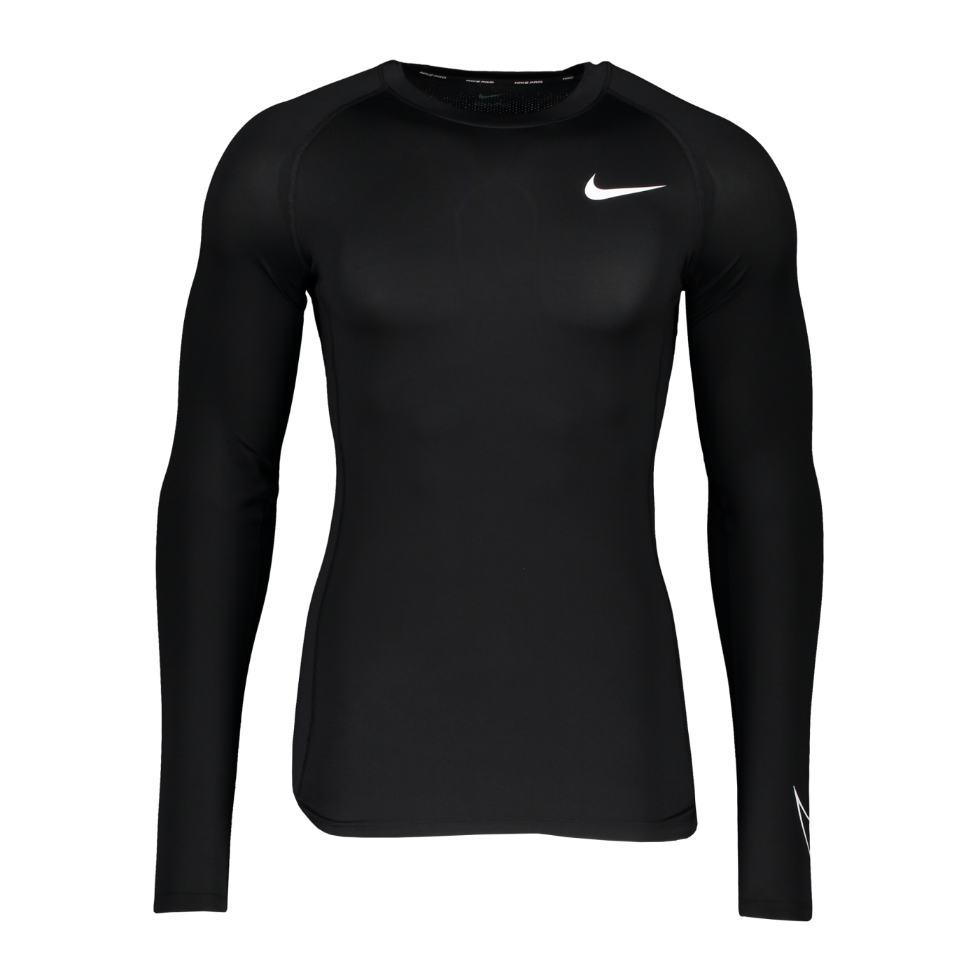 Nike Pro Longsleeve Schwarz Weiss F010