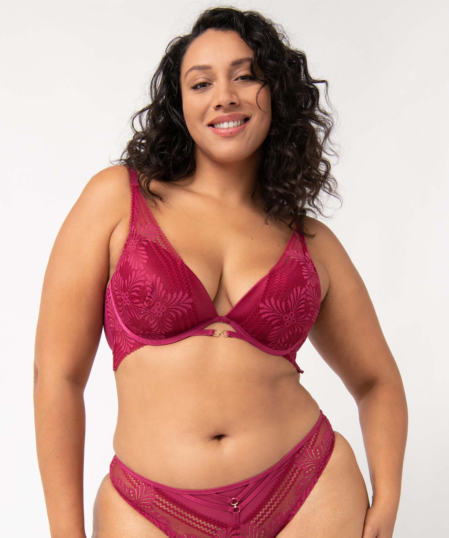 Soutien-gorge femme grande taille forme foulard rouge | GEMO