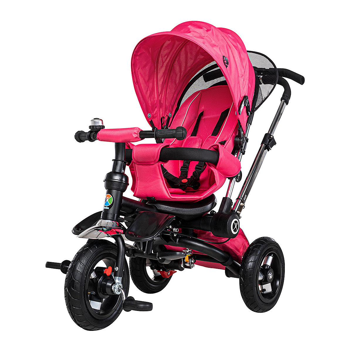 Kinderwagen Buggy Dreirad KSF12 Schieber - 7in1 Kinderdreirad mit Schubstange & Buggy
