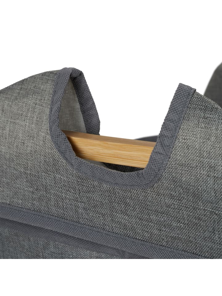 relaxdays Wäschekorb in Grau/ Natur - (B)44 x (H)80 x (T)43 cm günstig kaufen onesize
