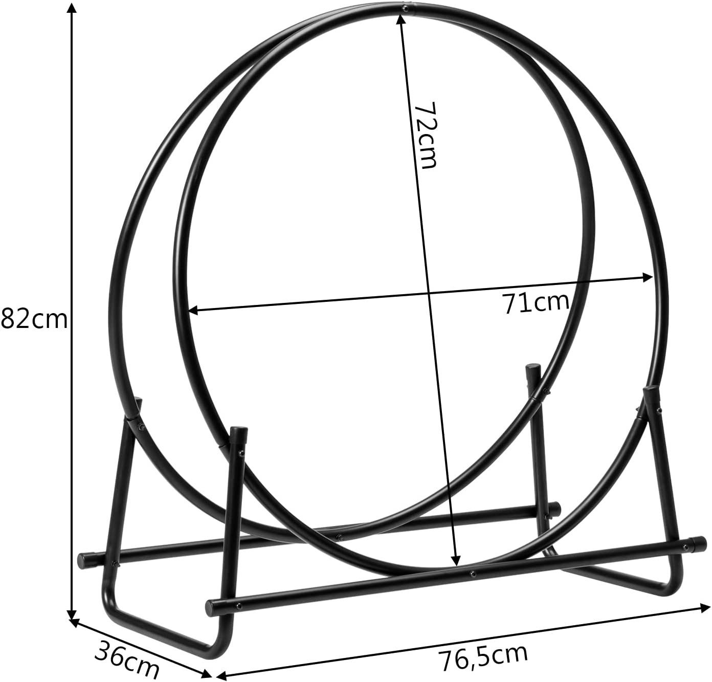 KOMFOTTEU Kaminholzregal Metall-Brennholzhalter, aus Stahl